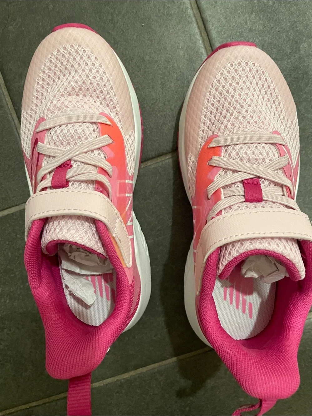 New Balance Pink and Hot Pink Kids' Sneakers with Velcro Strap NWT